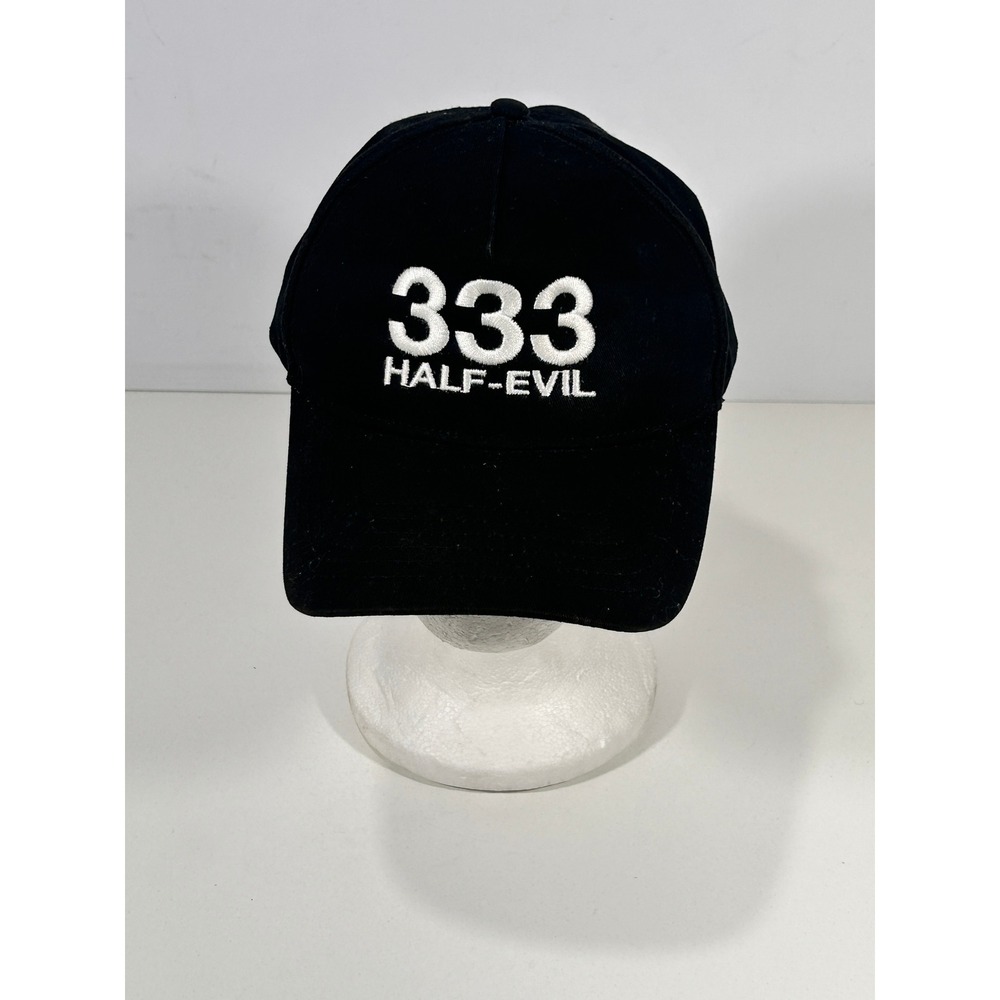 Half Evil 333 logo Embroidered Baseball Cap Black Adjustable Strapback Hat